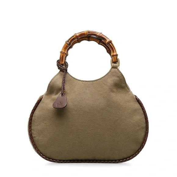 Gucci Pre-Owned
2000-2015 Bamboo line braided-trimming canvas handbag - Picture 7 of 15